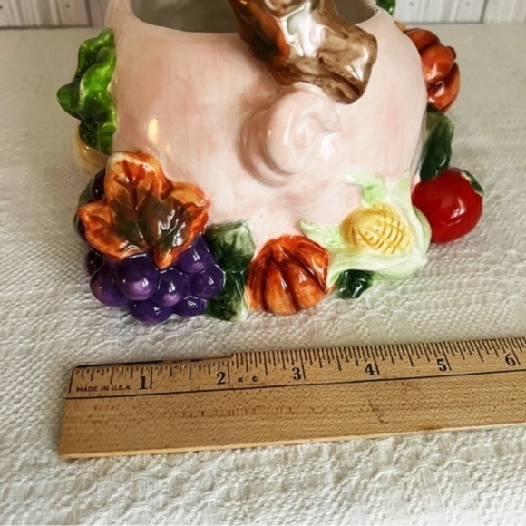 Vintage Pig Planter Basket With Vegetable Decoration‎ Signature Home Collection - Picture 13 of 13